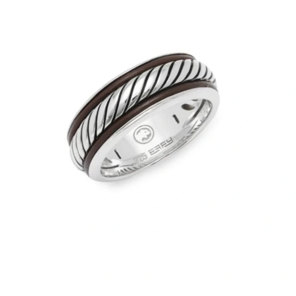 - NWOT EFFY sterling Silver leather band ring